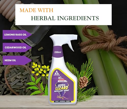Image of Amish Herbal Lizard Spray 250 ml Pack Of 1 |10 Minutes Formula |Removes Entire Lizard colony|Powerful 100% Organic No Chemical Lizard Repellent Spray for Home Long Lasting Protection Instant Action