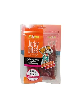 All4pets Jerky Bites ? Duck Slice Snacks for Dogs -100g