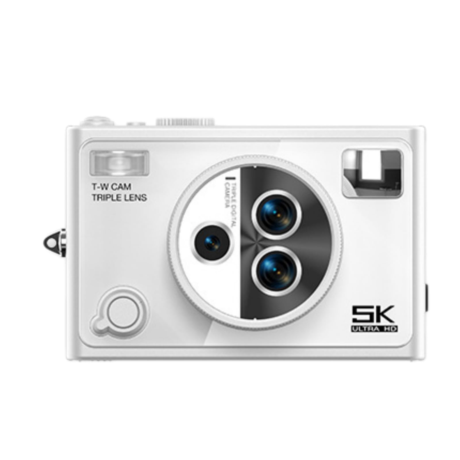 PUSOKEI Fotocamera Digitale 5K da 75 MP, Zoom a 3 Obiettivi | Supporta connettività WiFi, zoom ottico 4x e zoom digitale 3x, schermo LCS da 2,8 pollici, supporta schede di memoria fino