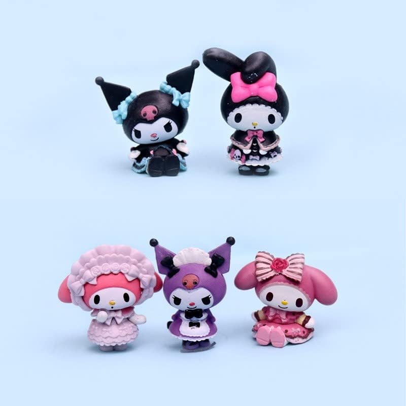 Mini Anime Figure, Cute Anime Characters Figures Set, PVC Model Figure Collection Playset, Cake Topper, Plant, Automobile Decoration, Valentine's Day Present (A)