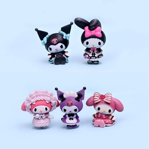 Miniboneco de anime, conjunto de figuras de personagens de anime fofos, coleção de bonecos de PVC, t