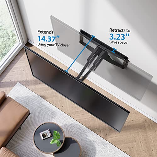 Pipishell Full Motion TV Wall Mount for Most 37-75 inch TVs up to 100 lbs, Wall Mount Bracket with Dual Articulating Arms, Swivel, Tilt, Max VESA 600x400mm, TV Mount Fits 12”/16” Wood Studs, PILF6 by Pipishell - Image 7