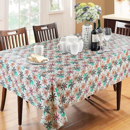 Image of Dakshya Industries PVC Waterproof Withoutlace Dining Table Cover (Size - 54X78 Inch) Rectangle 6 Seater Heat Rasistant Table Cloth (T3)