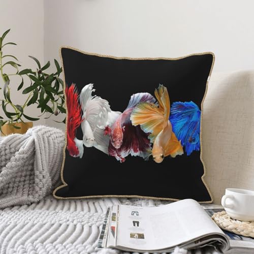 Housse de coussin en velours imprimé poisson de qualité durable