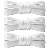 PTERYBIRD White Shoe Laces for Sneakers,3 Pairs Flat Shoelaces for Air Force 1,Converse,and Boots,Athletic Replacement Laces Suitable for Adults and Kids,47″ (120 cm)