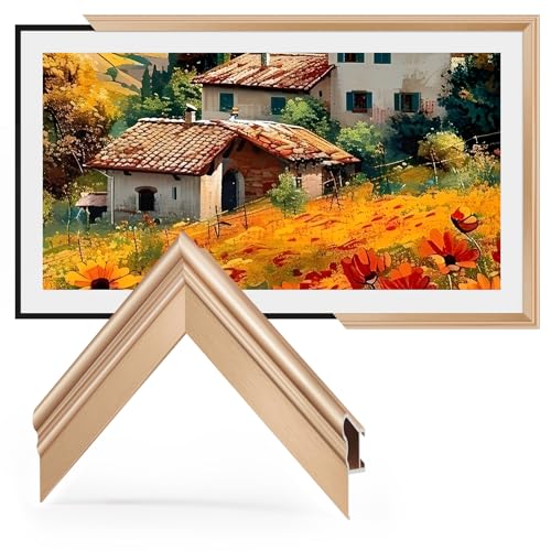 VueFrame TV Frames 55' Deco Only for Samsung The Frame TVs, Alloy Bezel Modern & Minimalist Styles, Easy Installation, Interchangeable Bezels for Home Decor (Fits 2021-2025 Frame TVs)