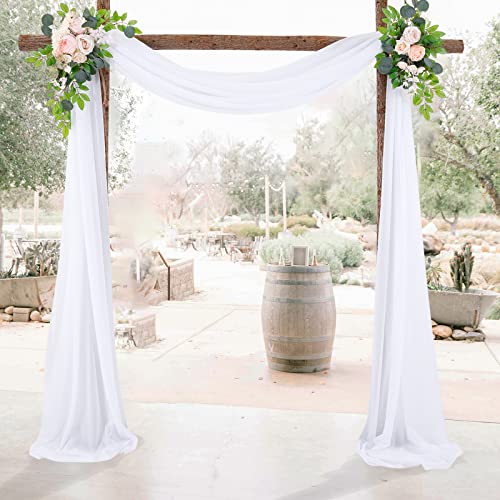 ZWMBYN Wedding Arch Draping Fabric, 2 Panels 19.7FT Green Party Arch Drapes Sheer Backdrop Curtain - Image 4