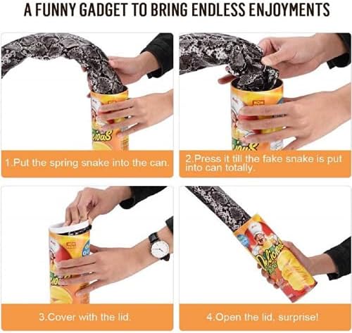 Miniatura 6 de EDOBLUE La serpiente de patata puede saltar la serpiente de primavera regalo de juguete de regalo de abril día tonto Halloween fiesta decoración