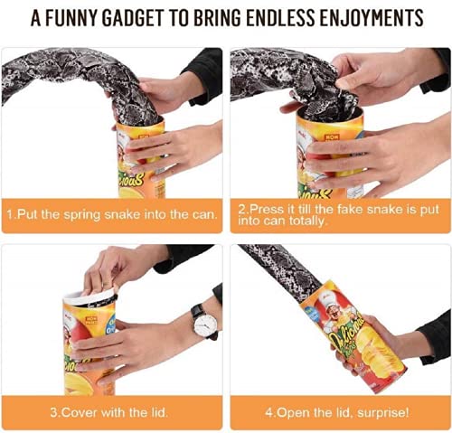 Edoblue The Potato Chip Snake Can Jump Spring Snake Toy Gift April Fool Day Halloween Party Decoration Jokes In A Can Gag Gift Prank Large Size #TOP5
