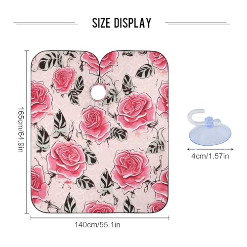 Capa profesional para corte de cabello con estampado floral, impermeable, con cierre ajustable de broche, para peluquería y barbería miniatura 3