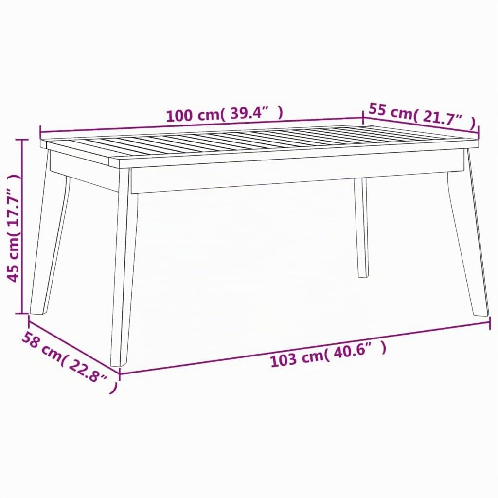 vidaXL Table à Manger de Jardin 100x55x45 cm Bois Massif d'acacia