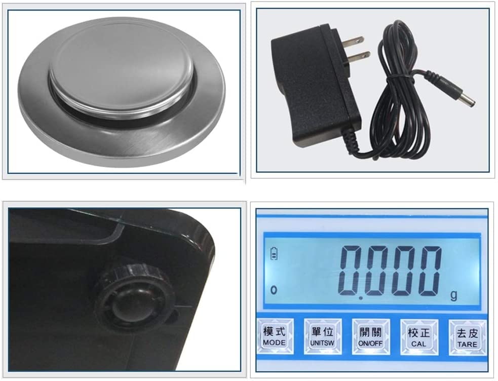 Bilancia elettronica di precisione digitale da laboratorio, bilancia analitica da 0,001 g, conteggio gioielli con display LCD retroilluminato per oro, tè, farmacia, impianto chimico, 500 g/0,001 g (4