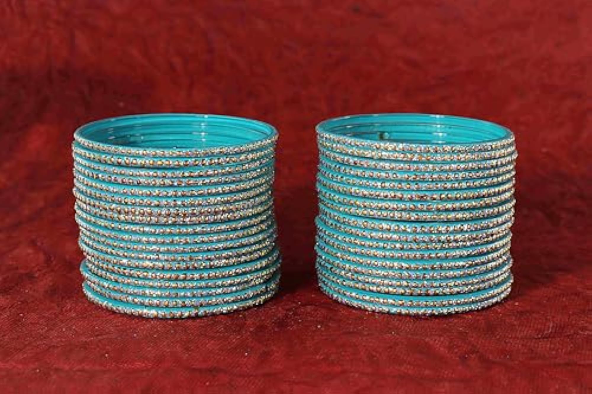 Stylish Fancy Bangles Set with Polka Dots & Glitter