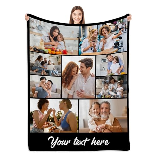 coolenious Custom Blanket Custom Blanket with Pictures Customs Blankets with Photos Picture Blankets Customized Photos Blankets for Dad Mom Husband Wife Friends Sister Personalized with Photo