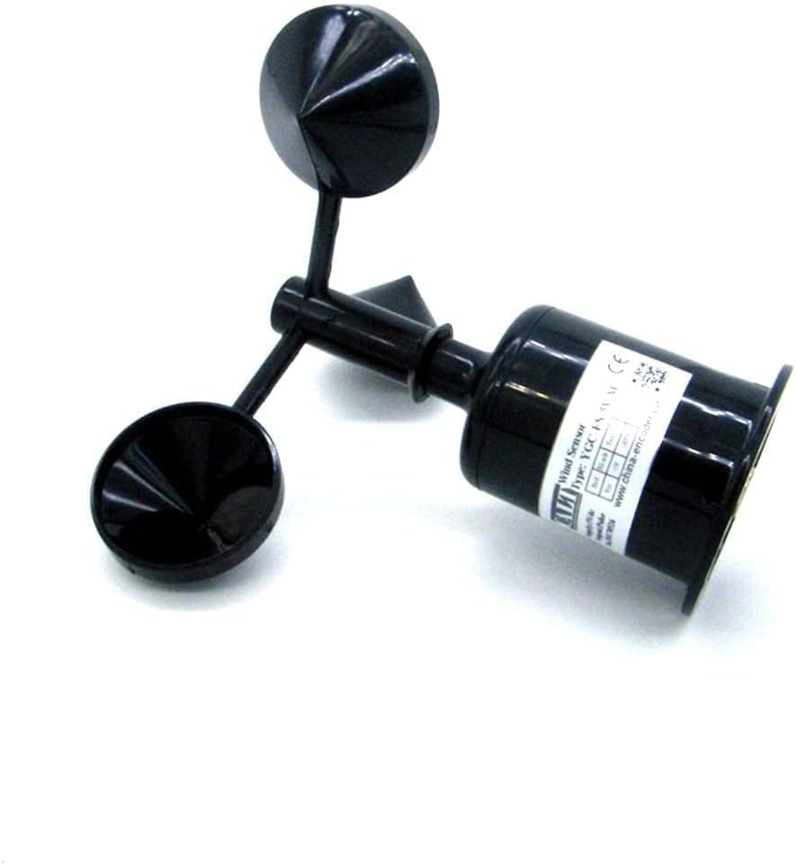 Industrial Anemometer Wind Speed Sensor, 9–30V DC Powered Outdoor Wind Speed Transmitter with 0–5V Analog Output, 0–45m/s Monitoring Sensor for Weather Station Automation Systems