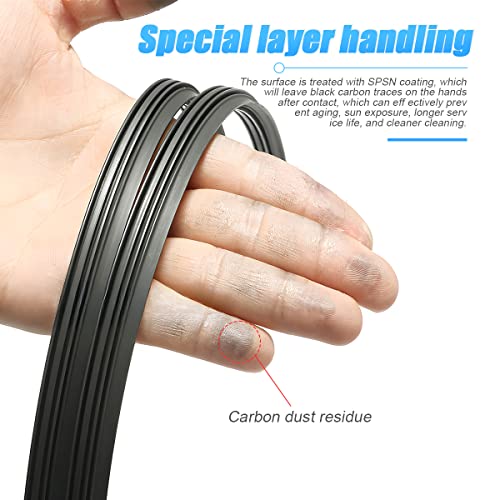 4 Pieces Windshield Wiper Blades Refills, DIY Adjustable Car Windscreen Wiper Rubber Strips, Frameless Window Boneless Insert Silicone Strips, Auto Universal Accessories for Most Vehicles (22 Inches)