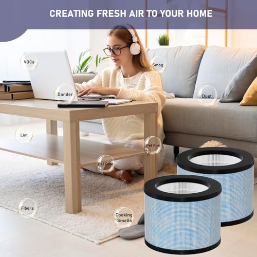 TZ-K1 DH-JH01 HEPA Replacement Filter Compatible with AROEVE MK01 MK06 MG01JH, ToLife TZ-K1, FreAire KN6391 and Kloudi DH-JH01 Air Cleaner Purifier, Pack of 2 - Image 3