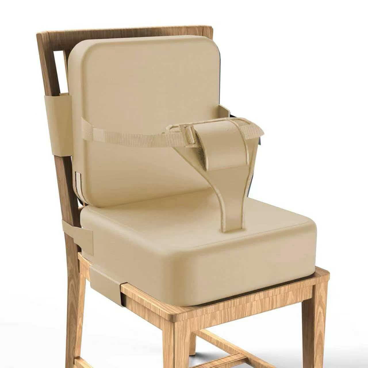 Photo 1 of Toddler Booster Seat for Dining Table,Booster Seat for Kitchen Chair with Extended Straps,2PCS Portable with Safety Buckles,Suitable for Kids Aged 3-12 in Restaurants (Khaki Yellow)