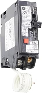 GE THQL1115DF Single-Pole Dual Function Plug-in Afci/Gfci Circuit Breaker, 120 Vac, 15 Amp, 10 Kaic