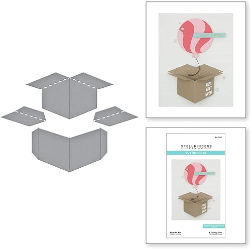 SPELLBINDERS PAPERCRAFTS, INC Spellbinders - Caja de troqueles grabados para sorpresa, celebraciones de cumpleaños, metal