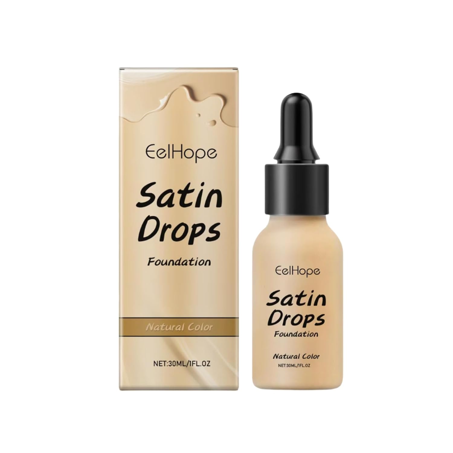 Satin drops foundation,dewy blend foundation,makeup,elf soft glam satin foundation,satin drops foundation,Concealer liquid foundation (ivory, 30ml) ivory 0.07 Ounce (Pack of 1) - Image 1 of 9
