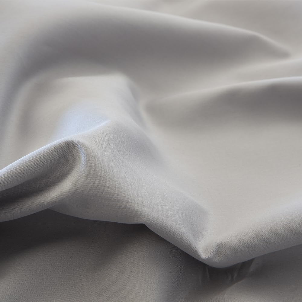 COTTON ARTean Zestaw pościeli z egipskiej satyny bawełnianej DE 300 wątków szary perłowy łóżko 160 x 190/200. 100% bawełna egipska szara
