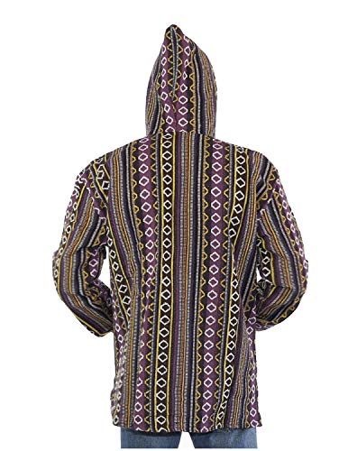 Sunshine Joy Woven Baja Style Zip Up Hoodie Hooded Jacket3