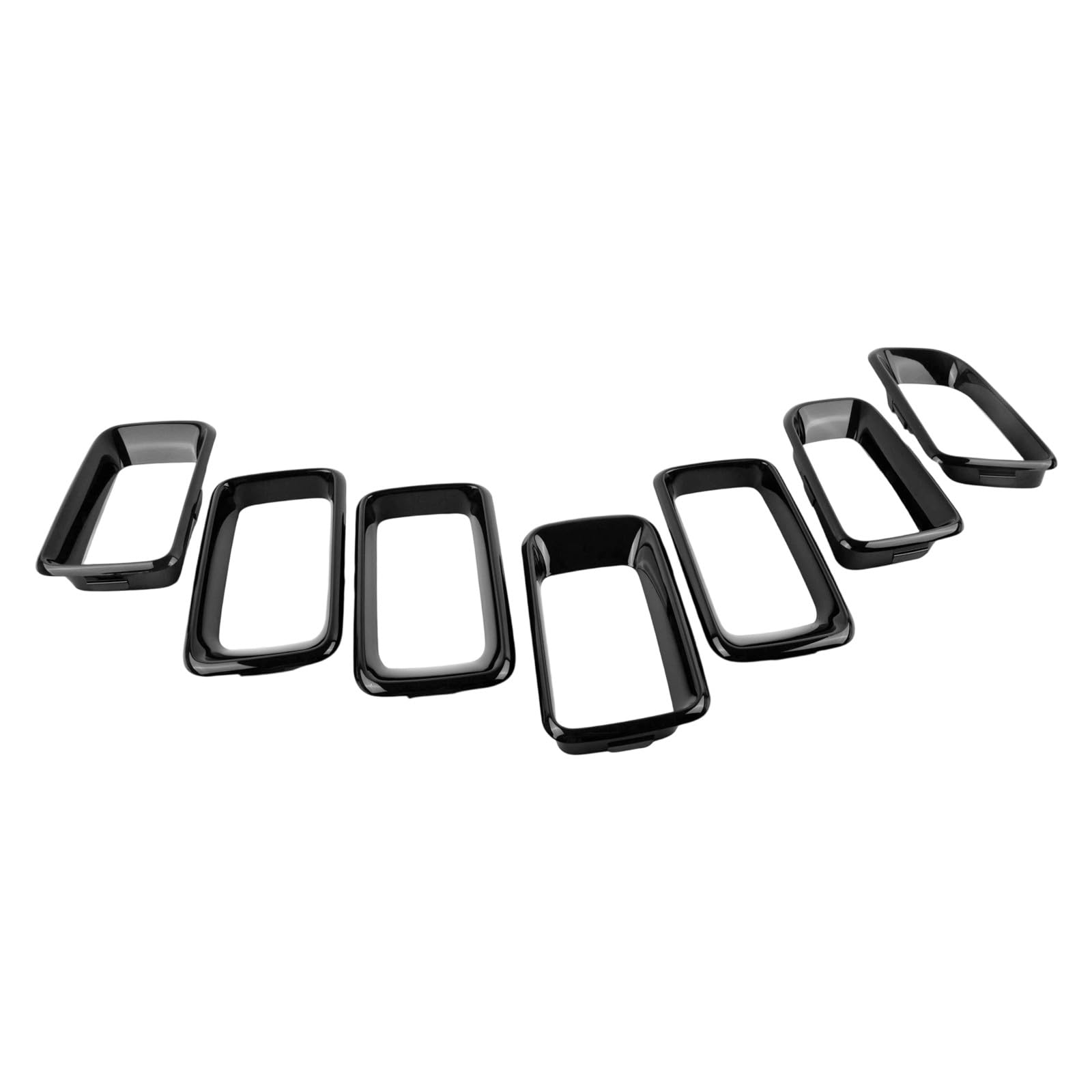 Frontstoßstangengitter Zierleisteneinsatz Schwarz für Compass 2011-2016 68109865AA ABS Material für Ersatz 7 Stück