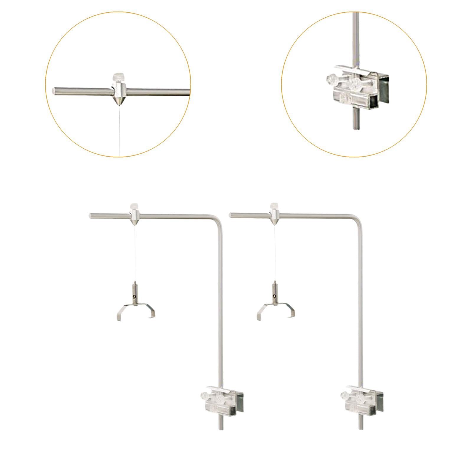 Uchwyt do lampy akwariowej, łatwy montaż, aluminiowy, solidny stojak pod lampę, uchwyt do lampy akwariowej, z 2 klipsami