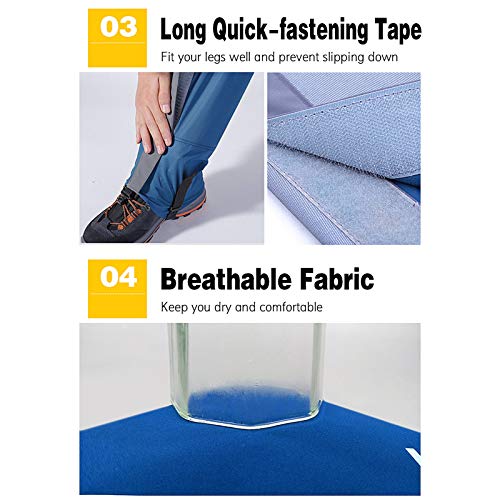 DECDEAL Polainas de perna Polainas de bota de neve ajustáveis à prova d'água anti-rasgo para caminh