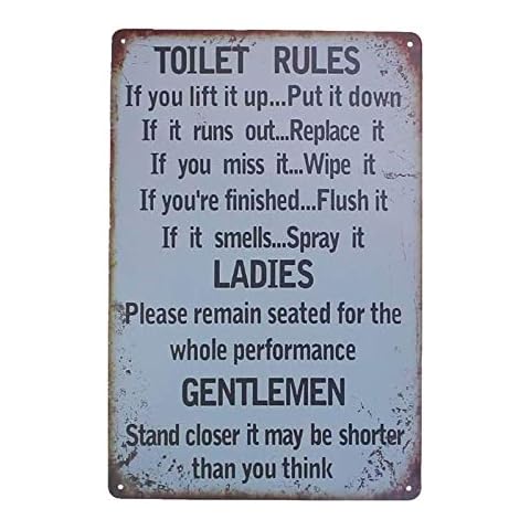 Orgrimmar Metal Tin Sign Toilet Rules Warning Sign Bar Cafe Garage Wall Decor Retro Vintage (Toilet Rules) Cover