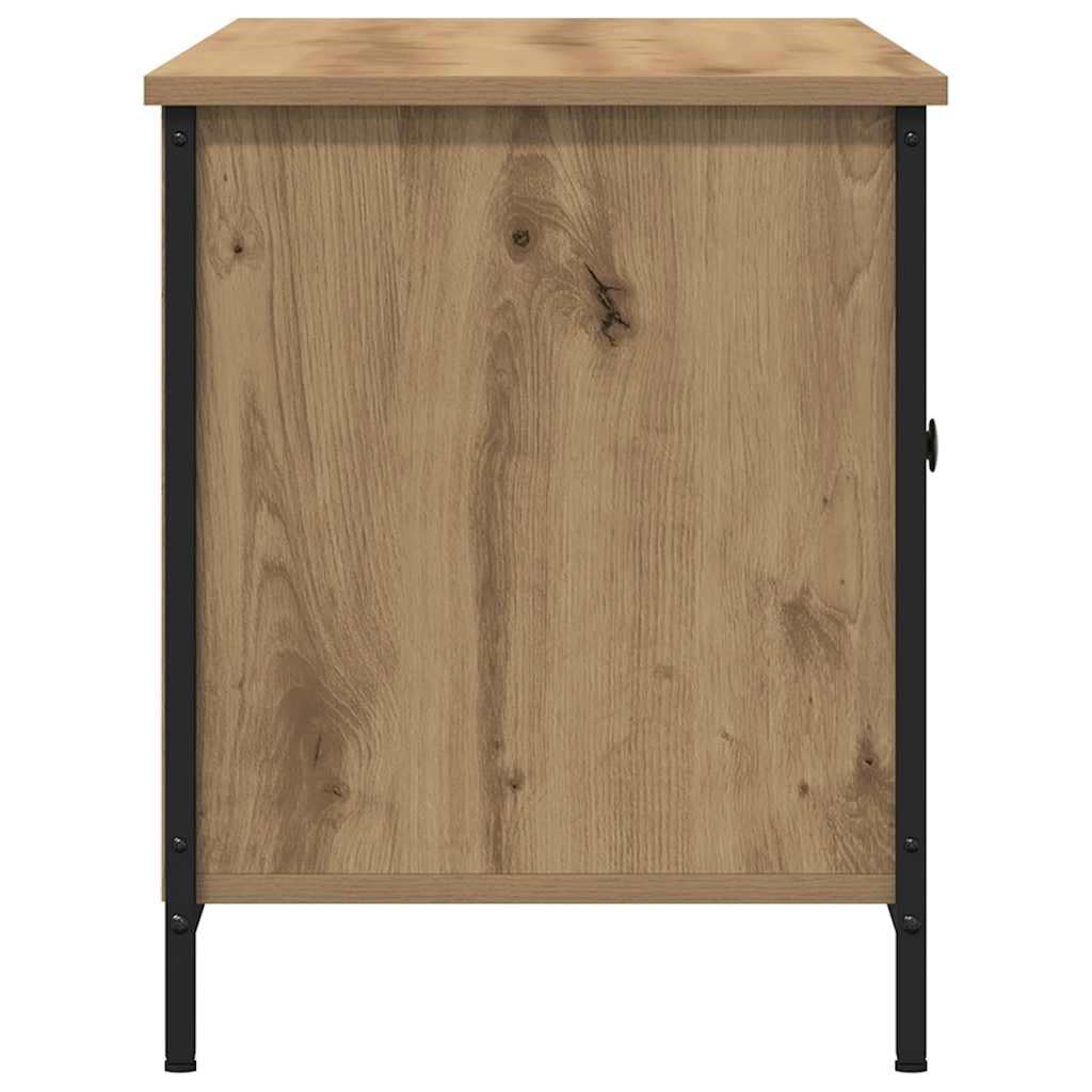Mobile TV 100x40x50 Cm Console Multimediale in Derivati ​​del Legno con 2 ante e Ripiani Aperti (Querce artigianali)