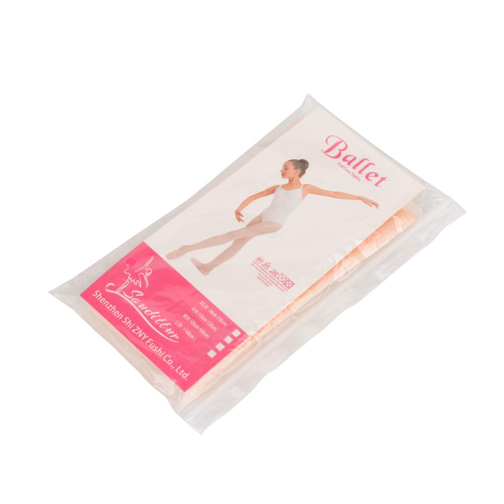 Soudittur Medias de Ballet Danza Para Niñas y Mujer 90 DEN en Rosa, Blanco y Negro