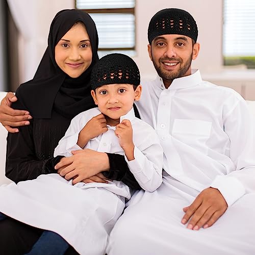 Image of Boyiee Kufi Hat for Men Muslim Knit Kufi Cap Crochet Beanie Skull Beanie African Hat for Men Women