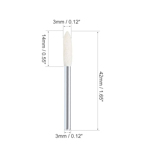 Miniatura 2 de uxcell 24 piezas de punto de montaje de fieltro de lana de 0.118 pulgadas con taladro cónico para pulir, ruedas de pulido con vástago de 18 pulgadas