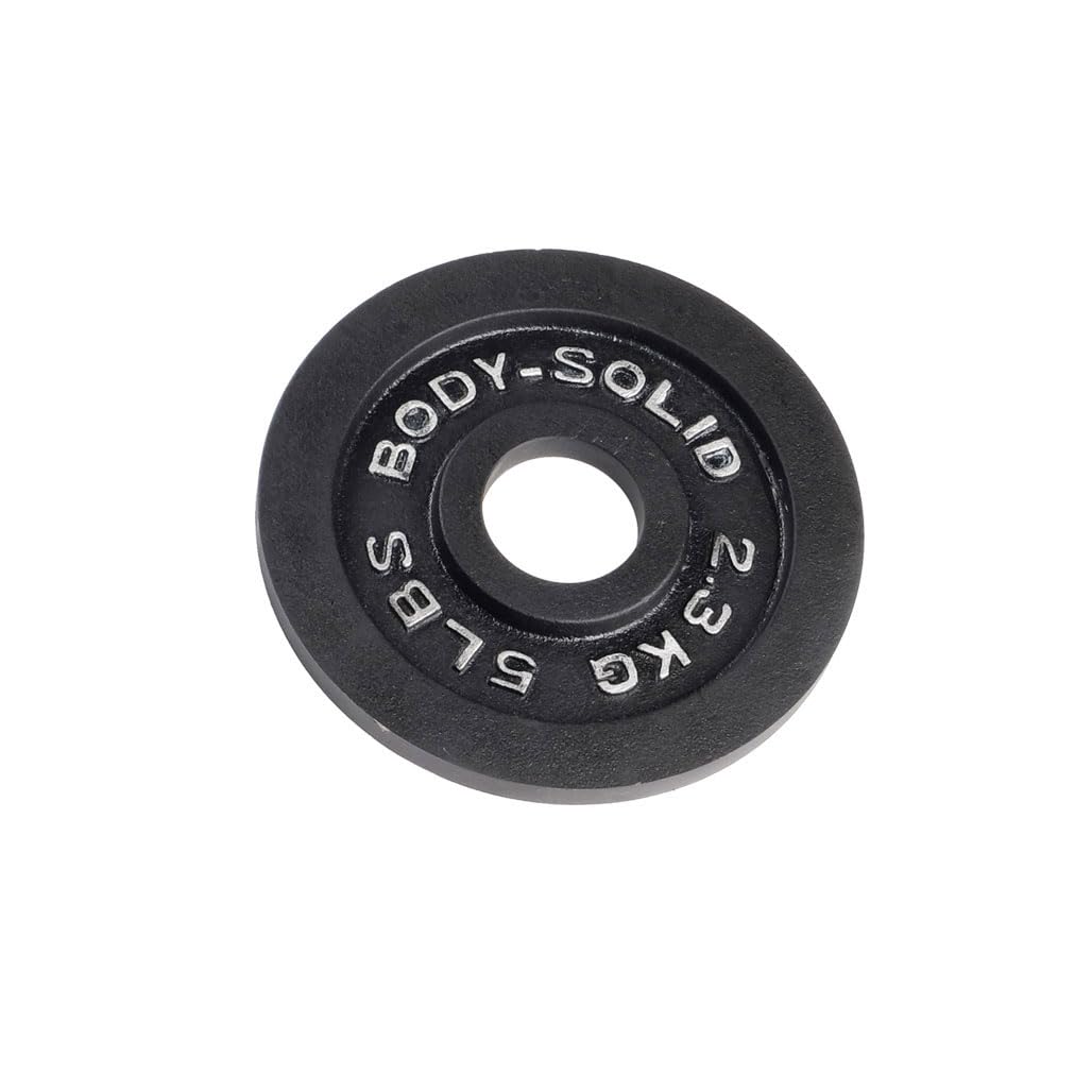 Body-Solid Cast Iron Olympic Single Weight Plate - Free Weights, Dumbbell Plates, 2 Inch Standard Hole for Barbell