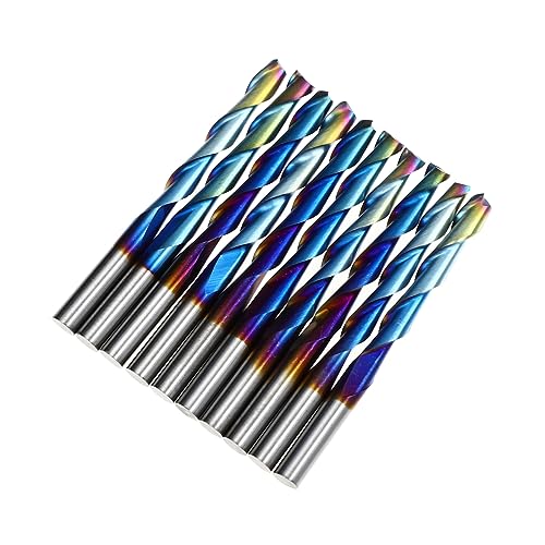 BELLIFFY 10pcs Metric Ball Nose End Mill CNC Router Bits Sturdy Tungsten Steel Spiral CNC Milling Cutter for Engraving Trimming