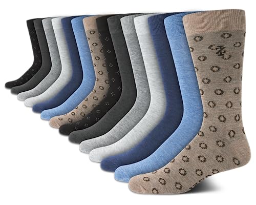 IZOD Mens Dress Socks - 14 Pack Lightweight Moisture-Wicking Stay Up Cuff Crew Sock - Dress Socks for Men (Sizes: 6-12.5)