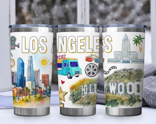 Image of City Travel Mug for City Lover,20oz Double Wall Tumbler Vacuum Insulated Stainless Steel Coffee Cups (Los Angeles)