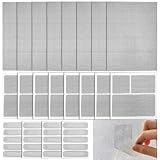 Wasserdichtes Netz Reparaturpflaster, 56 Stück Fliegengitter Reparatur Set, 5 Stile Fliegengitter Reparatur Klebeband, Selbstklebend Glasfaser Reparaturband (13x18 / 5 x 5 / 5x6.8 / 6x12 / 105x6 cm)