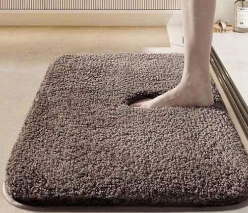 Image of HOWNICE Doormat for Bedroom,Bathroom,Kitchen,Living Room,Home Entrance,RoomMats,Foot Mats,Floor mat Main Door,Rug,Non Slip Mats,Door Mate,Fluffy,Door Mat,Door Matt (Bed Room Mat Brown /)