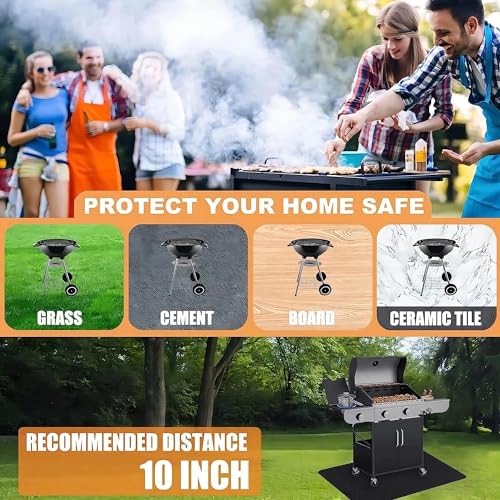 UBeesize Büyük Izgara Altı Pedi, 193x122 cm, Çift Taraflı Yanmaz, Yağ Geçirmez Su Geçirmez BBQ Mat