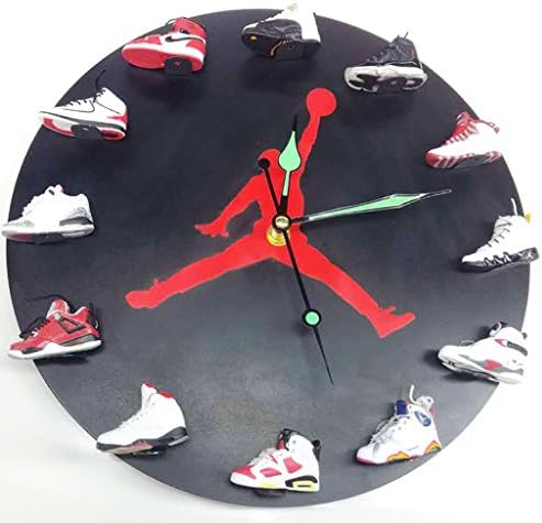 JLRQY Wall Clocks Sneaker 3D Mini Style Large Round Clock Personality Creativity Home Decoration,B