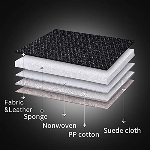 Image of Coverado Front Seat Covers, 2 Pieces Universal Seat Covers for Cars, Breathable Fabric & Leather Car Seat Protectors, Car Seat Cushions Auto Accessories Fit for Most Sedans SUV Truck, Black