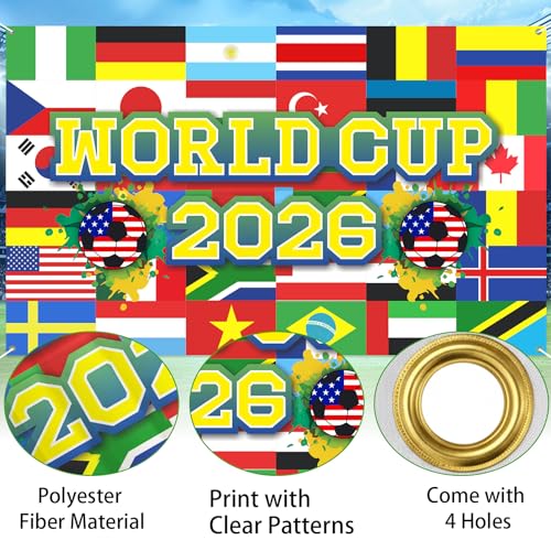 Fondo Mundial de Fútbol 43x71 pulgadas 2026 miniatura 3