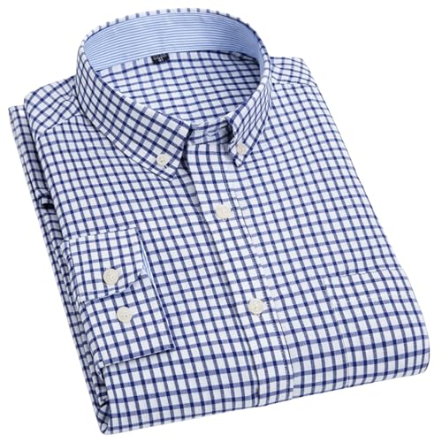 Chemise manches longues homme de qualité supérieure col carré Oxford