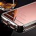 iPhone 6S Case,Roybens Luxury 2 in 1 [Air Aluminum Bumper + Acrylic Back Plate] Back mirror Anti-Scratch Case Cover for Apple iPhone 6/6S - RoseGold