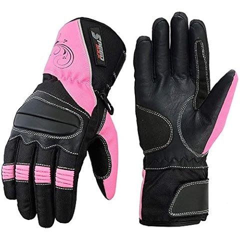 LADIES PINK SPEED MAXX WOMENS MOTORBIKE/MOTORCYCLE/MOTOCROSS TEXTILE GLOVES (M) Cover