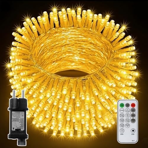 CNMTCCO LED Lichterkette außen, 20m 200LED Lichterketten innen wa...