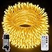 CNMTCCO LED Lichterkette außen, 20m 200LED Lichterketten innen warmweiß, 8 Modi Lichterkette Lang mit Timer Fernbedienung, IP44 Wasserdicht lichterkette für Weihnachten Party, Hochzeit, Garten (20M)